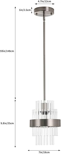 Miniatura 9 de Lámparas colgantes, iluminación colgante de cristal moderna de 7 pulgadas, luces colgantes de isla de cocina de color latón, iluminación colgante