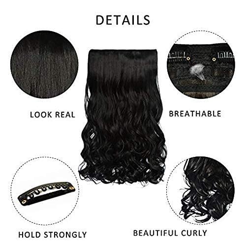 Image of Artifice 5 Clips 24 inch Curly /Wavy Hair Extension Natural Black