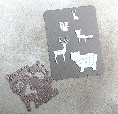 Stanzschablone cutting dies xmas woodlands ( Waldtiere Bär, Hirsch,Fuchs, Eichhörnchen & Hase) bis 4x5cm, 5-tlg Cover