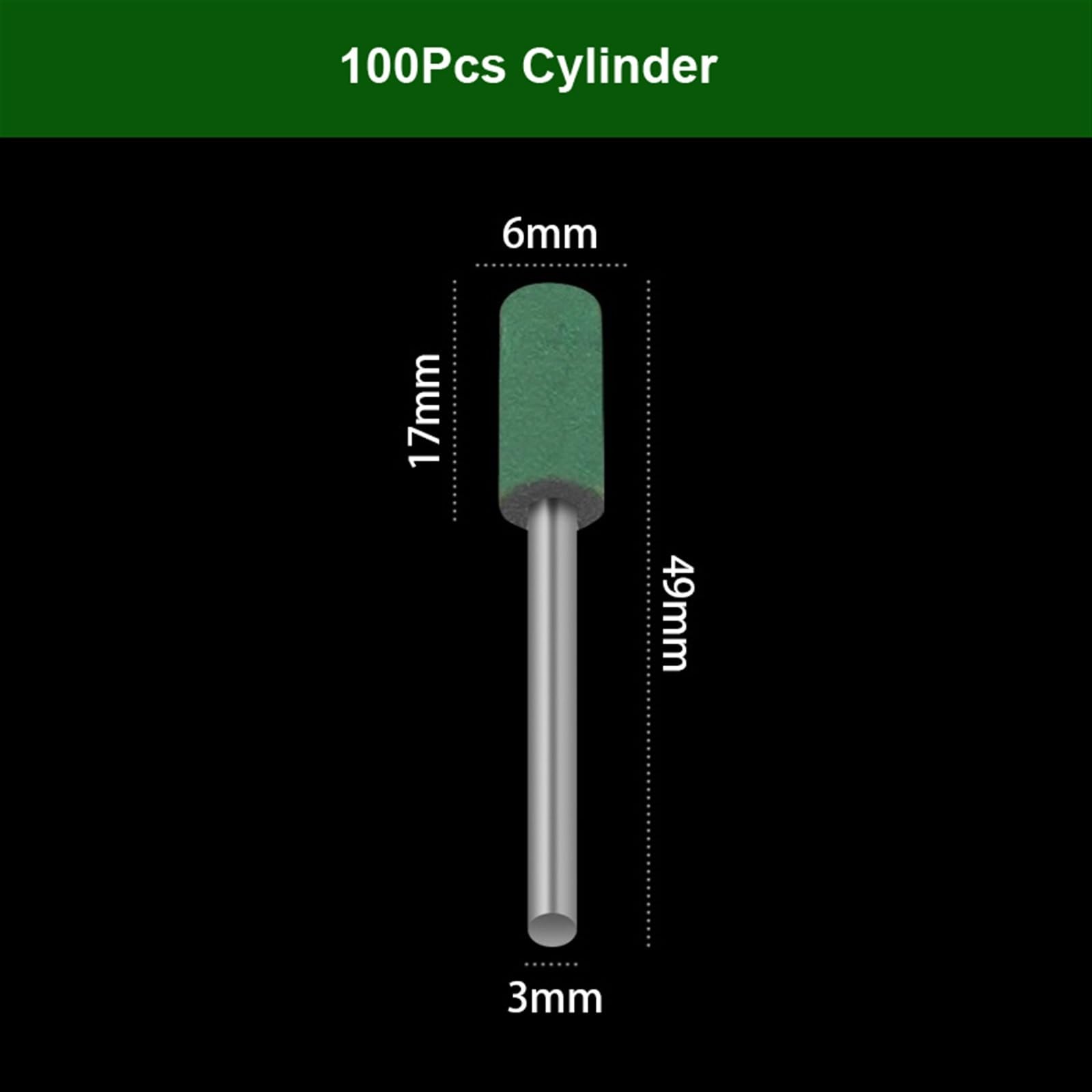 Utensili per Mole Lucidanti, Dischi Lamellari 100 Pezzi Mola Abrasiva per Lucidatura con Gambo da 3 Mm/6Mm(Cylinder)/100Pcs