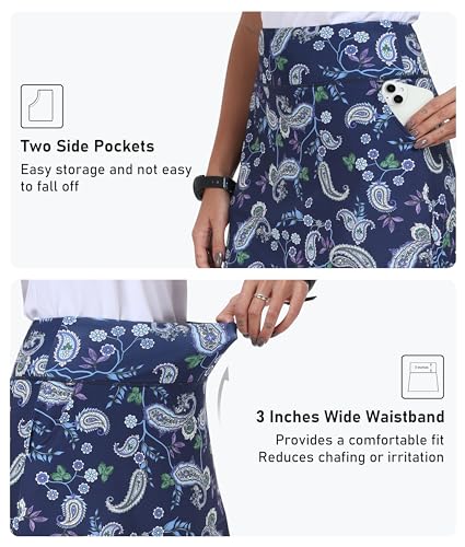 Image of MoFiz Women's 20 inch Knee Length Golf Skorts Athletic Skirts Summer Casual Active Workout Sports Tennis Skirt with 4 Pockets