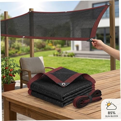 Toldo vela de sombra de 11x13 pies con tela densa contra el calor en patio e invernadero 6