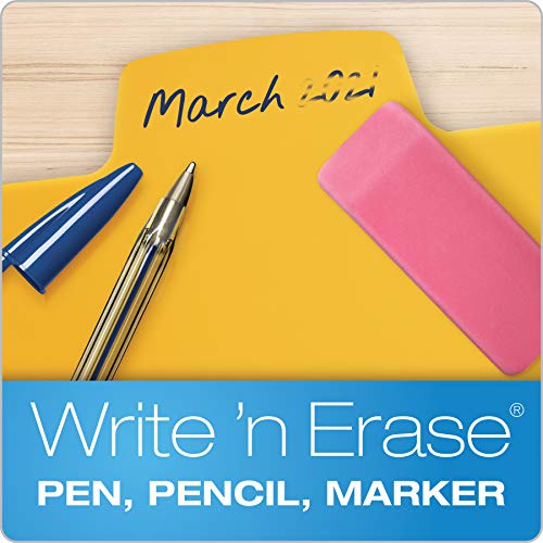 Oxford Write & Erase Plastic Binder Dividers, 8 Tab, Slash Pocket, Write On Tabs, Erase Ballpoint Pen, Marker, Pencil, Asstd. Colors, 3 Sets (89993) - image 2
