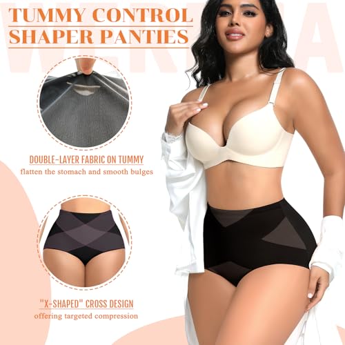 Image of Werena Tummy Control Shapewear for Women High Waisted Body Shaper Panties Seamless Shaping Underwear Panty Girdle