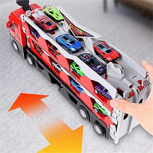 Mega Hauler Truck with Ejection Race Track Big Truck Folding Storage