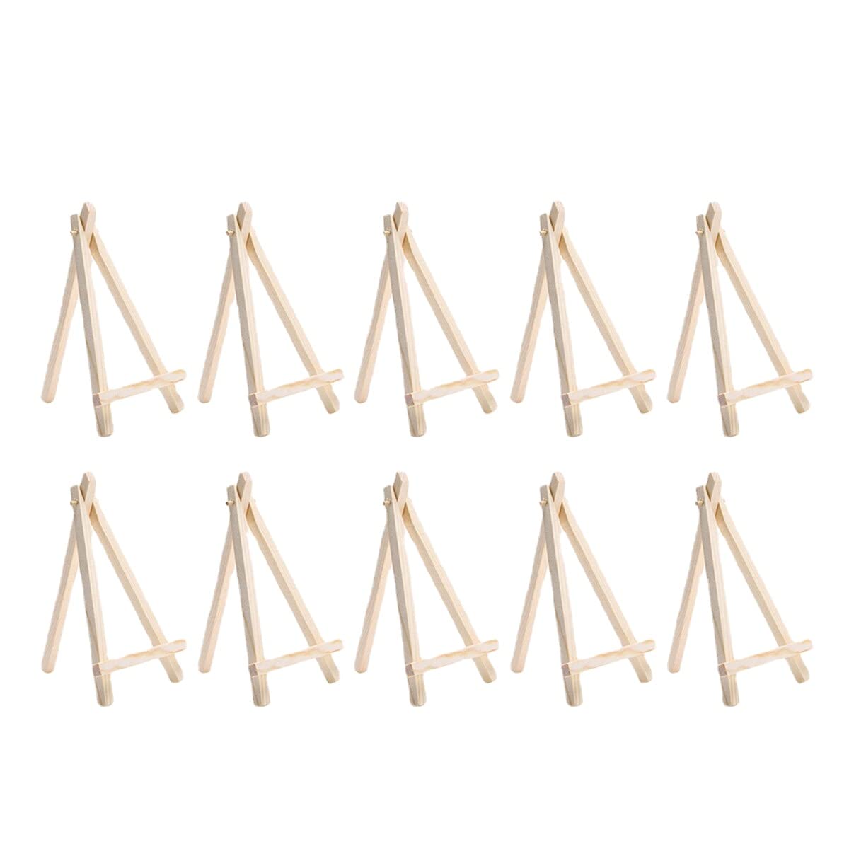 Mini Easel Pack of 10 Wooden Photo Holders Card Holder Memo Holder Place Card Holder Table Card Holder Seat Card Holder Small Easel Table Decoration (8 x 15 cm)