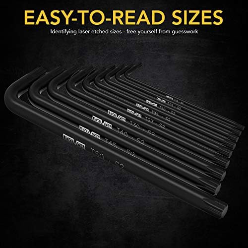 LEXIVON Master Wrench Key Set, 35-Piece Long Arm Ball End Hex Keys | 3-Pack Metric/SAE & Star, Industrial Grade S2 Alloy Steel (LX-131), Black