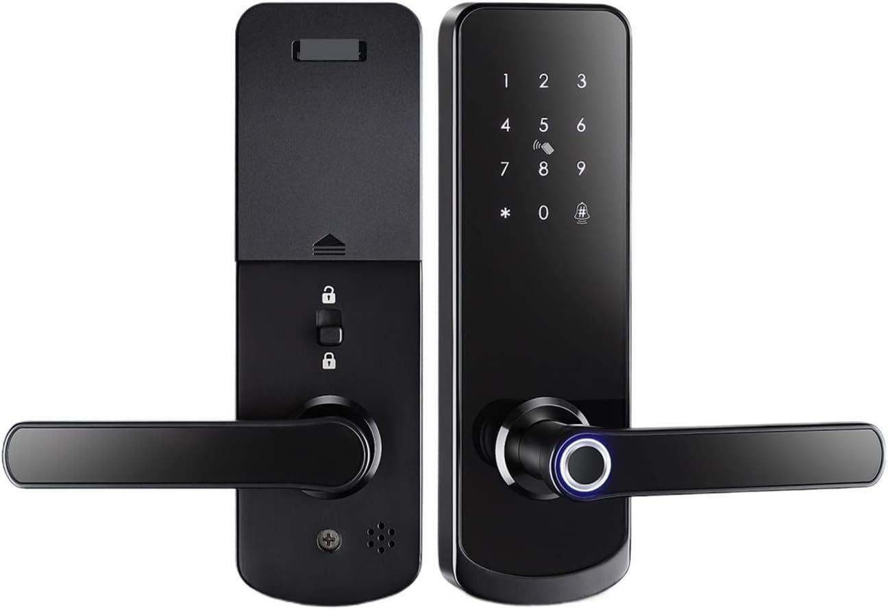 Smart Home WiFi Electronic Lock Mini Smart Life Electric Automatic Lever Combination Outdoor Fingerprint Door Lock (Color 24022 5050)