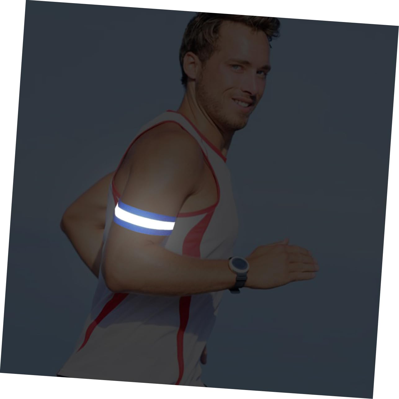 YARNOW 24pièces Brassards Réfléchissants Lumineux pour Course Accessoires De Sécurité pour Jogging Et Cyclisme Milieu Sombre Bleu