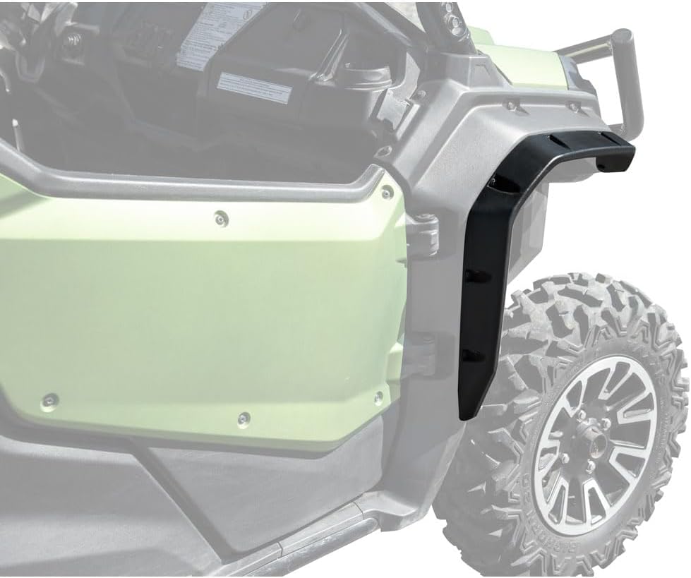 Tusk UTV Molded Fender Flare Kit Front Black – Off-Road Protection Accessory - Compatible with Honda Pioneer 1000-5 2016-2025/Pioneer 1000 2016-2025