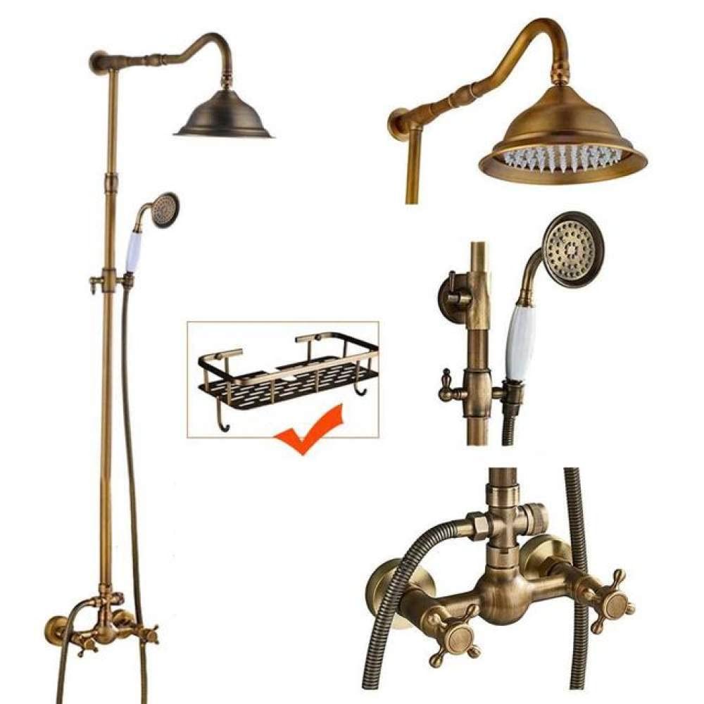 Robinetterie de douche en laiton antique F02.1 au design rétro haut de gamme