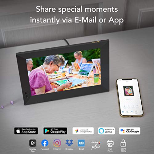 Nixplay 10.1 Inch Smart Photo Frame W10F Black - Digital WiFi Picture Frame with 1280x800 HD Display - Image 3