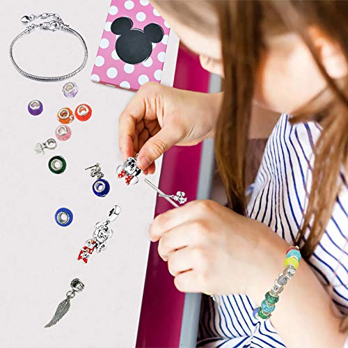 Manaror Charm Bracelet Making Kit,Jewelry Making Supplies Beads,Crafts Gifts Set For Girls Set For Girls Teens #TOP5