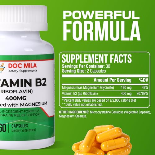 Doc Mila Vitamin B2 Riboflavin 400mg Capsules