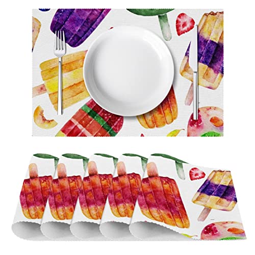 Lot de 6 sets de table fruits d'été résistants pour repas chic - 3