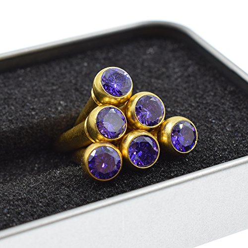 CLOUDMUSIC Guitar Bridge Pins Round Head 6pcs Brass Copper for Guitar With Guitar Bridge Pin Puller (Crystal Purple)