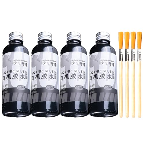 Pegamento Para Palas De Pipong, Pegamento Para Gomas De Tenis De Mesa, Rápida Formación De Película, Fácil De Usar, 100 ml (paquete de 4)