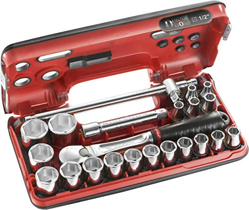 FACOM SL.DBOX4 - Coffret Douilles 1/2' 6 Pans Métriques - 22 Pièces