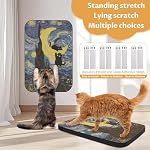 Art Cat Scratcher, Wall-Mountable Cat Scratching Board, Cat Wall Scratcher 16.7x11x1 Inch Cat Scratch Pad and Cat Scratchers for Indoor Cats Toy Furniture Protector（Starry Night） - Image 3