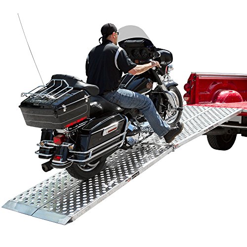 Black Widow 10' Motorcycle Ramp for Truck, 3,000 lb Cap, Big Boy EZ Rizer™