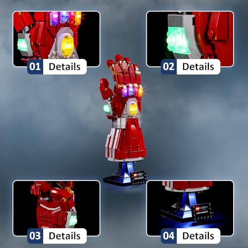 Mililier LED Light Kit for Lego 76223 Marvel Nano Gauntlet Set, Compatible with Lego 76223 Building Blocks Model(Not Include Blocks Set) - Thumbnail 4