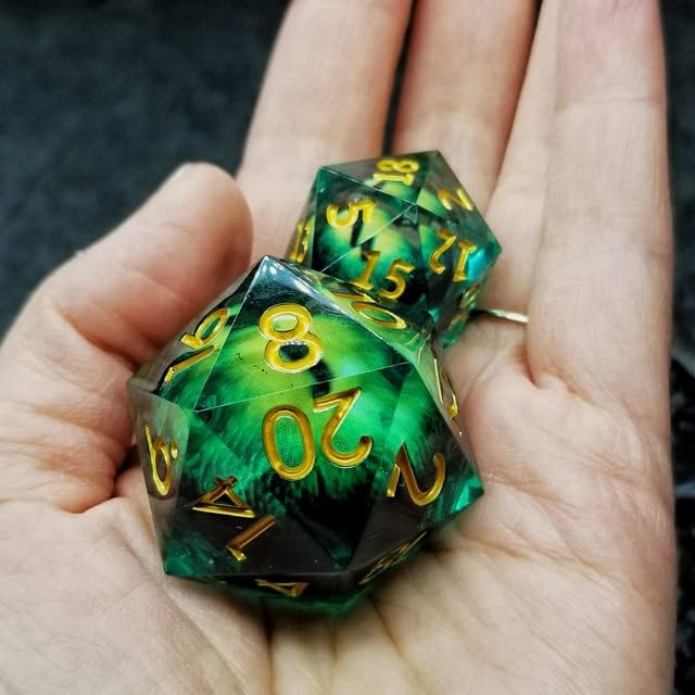 Miniatura 5 de Sage's Portal Dados de ojos de núcleo líquido de 1.299 in D20 con núcleo de vidrio para DND Dungeons and Dragons Pathfinder RPG TTRPG (Eye of The