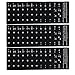 Hotaden Teclado Pegatinas reemplazo español no Transparente con Fondo Negro en Letras Blancas para Laptops 3PCS