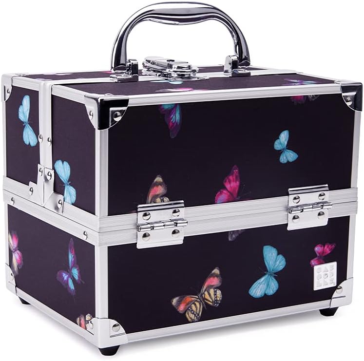 Caboodles Adored Train Case 4Tray Cosmetic Organizer with Locking