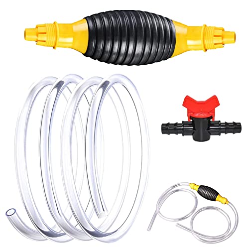 Geetamoor Pompe Manuelle à Débit Elevé, Pompe Manuelle Siphon, Carburant Pompe à Main Avec 2M Siphon Tuyau,Pompe à Carburant Manuelle pour Carburants Diesel Eau (2) Cover