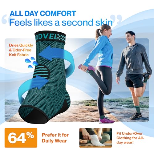 Modvel Foot & Ankle Brace Socks for Sprained Ankle Compression Sleeve - Foot Support for Women & Men - Tendonitis & Arthritis Ankle Brace Sports Running, Torn Ligaments & Women Stabilizing Ankle Wrap