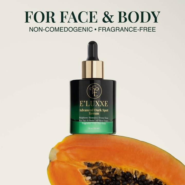 E'Luxxe Advanced Dark Spot Serum – Triple Vitamin C, Tranexamic Acid & Niacinamide with Papaya & Cica - Hyperpigmentation & Dark Scar Treatment for Face & Body, Non-Comedogenic, Fragrance-Free (50ml) - Image 8
