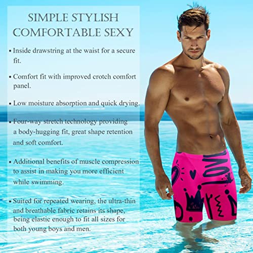 Jammers de natación para hombre Princess Rose Red Love en talla XL 3