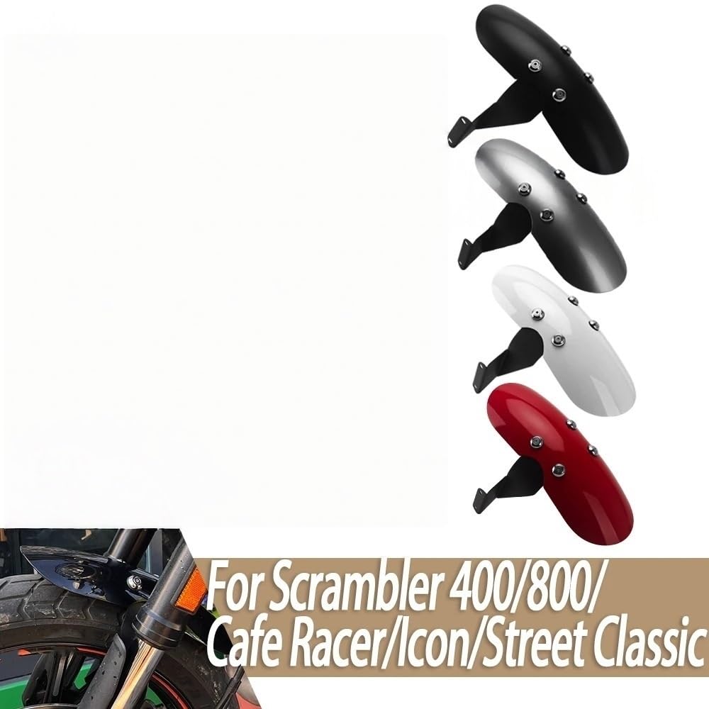 Koło przedłużenie błotnika Pasuje do Ducati Scrambler 800 400 CafeRacer klasyczna ikona motocykl przedni ochraniacz błotnika Błotnik zmodyfikowana(Red)