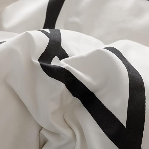 Miniatura 5 de BlueBlue Juego de funda de edredón abstracta para niños, ropa de cama 100% algodón para niños, niñas, adolescentes, estampado geométrico de rayas