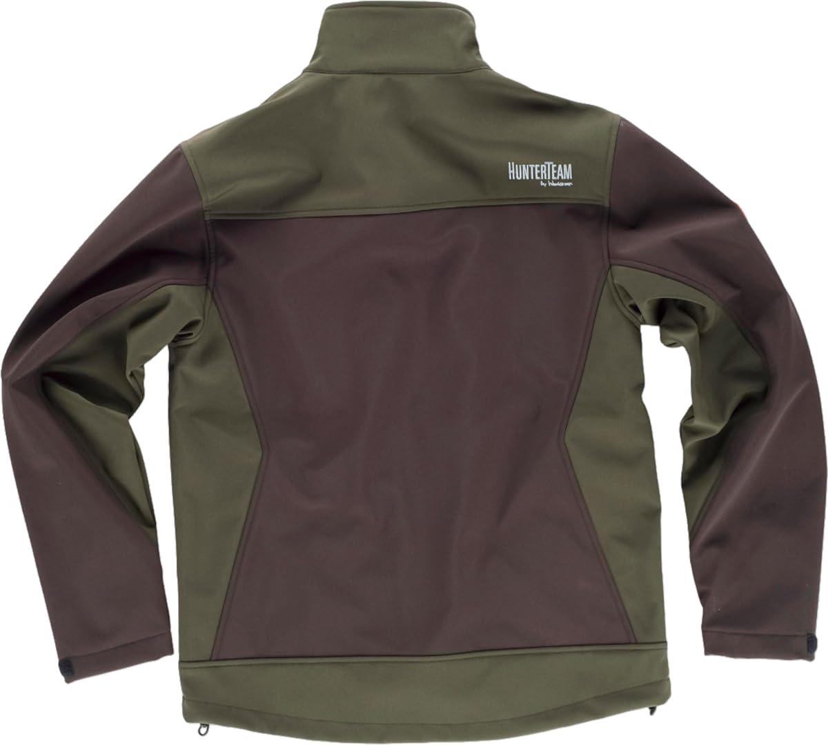 WORKTEAM Cazadora Caza y Pesca Softshell combinada con canesús. Cuello Alto y cubrecosturas Interior. Cierre de Cremallera de Nylon. Unisex