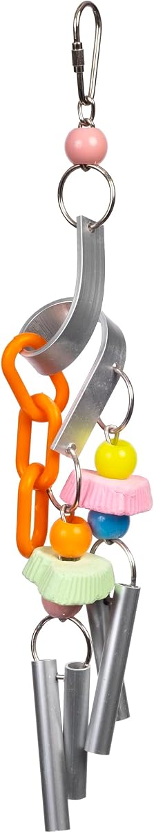 Prevue Pet Products Sonido y movimiento Chime Time Cyclone Bird Toy - Accesorios para jaula colgante para pájaros pequeños a medianos, periquitos, cacatúas y conures, con campanas y movimiento, accesorio de enlace de metal