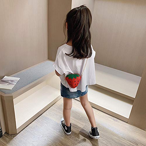 Jienclound Little Girl Strawberry Purse Kids Mini Crossbody Handbag Fashion Pu Leather Clutch Shoulder Bag For Children's Holiday Gift #TOP5