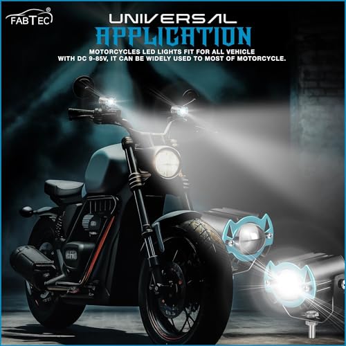 Image of FABTEC G15 Mini LED Fog Light for Bike & Scooty | Yellow & White Dual Color High /Low Beam Driving Light | 12V 15W Waterproof Auxiliary Fog Lamp for Motorcycle (Pack of 2)