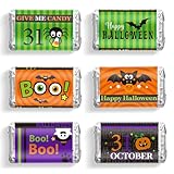 90 Pieces Halloween Mini Candy Bar Wrapper Stickers Pumpkin Boo Trick Candy Chocolates Bar Stickers for Kids Halloween Party Favors Decoration