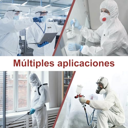 YIBER Trajes de protección Desechables: Disponibles en 7 Tallas y 4 especificaciones de Embalaje. Monos Desechables Fabricados con PPSB y película de PE