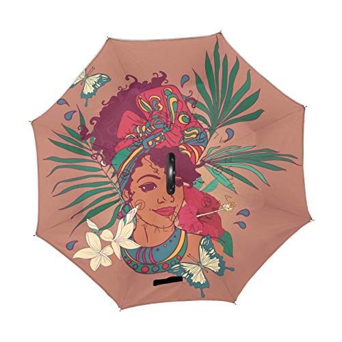 image for Oyihfvs African American Woman Palm Leaves Flowers Butterflies Large I