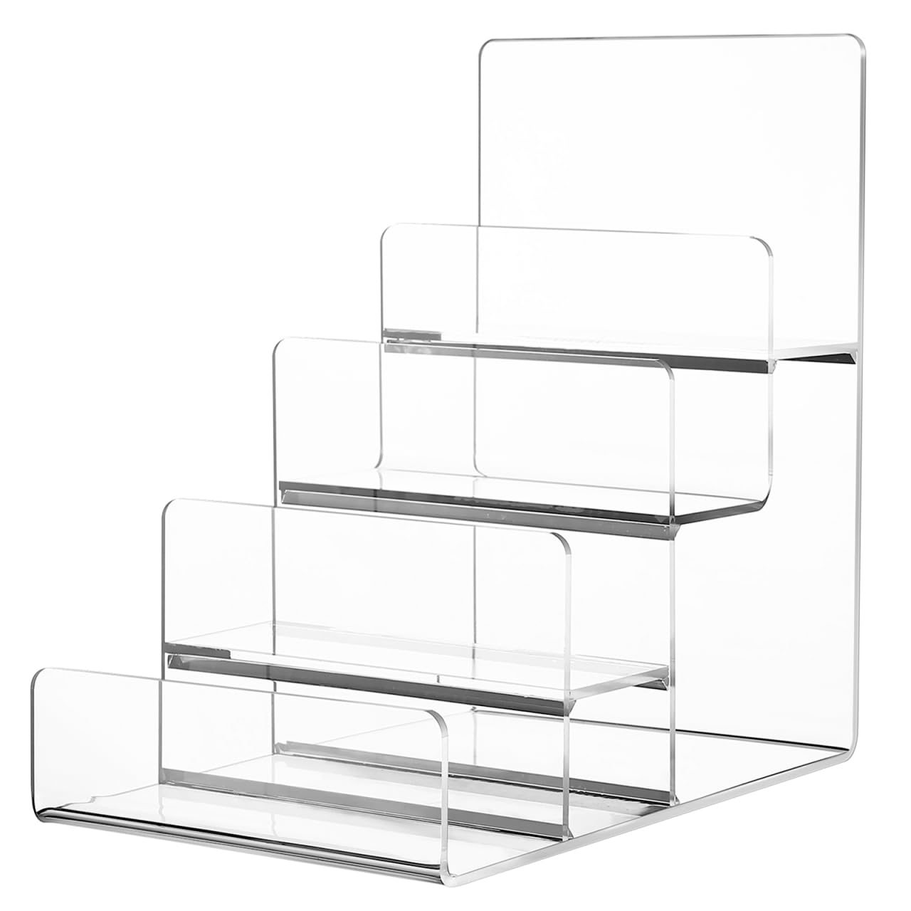DOITOOL 4-Tier Wallet Display Stand Acrylic Purse Organizer Handbag Purse Stands Jewelry Riser Acrylic Display Shelf for Perfume Jewelry Sunglasses Handbag