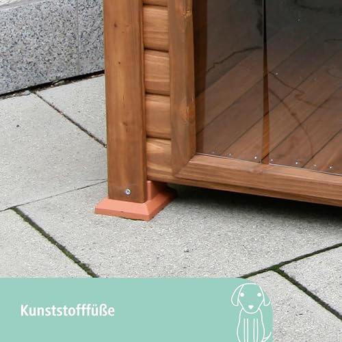 Hundehütte mit Terrasse 113 x 127 x 83 cm