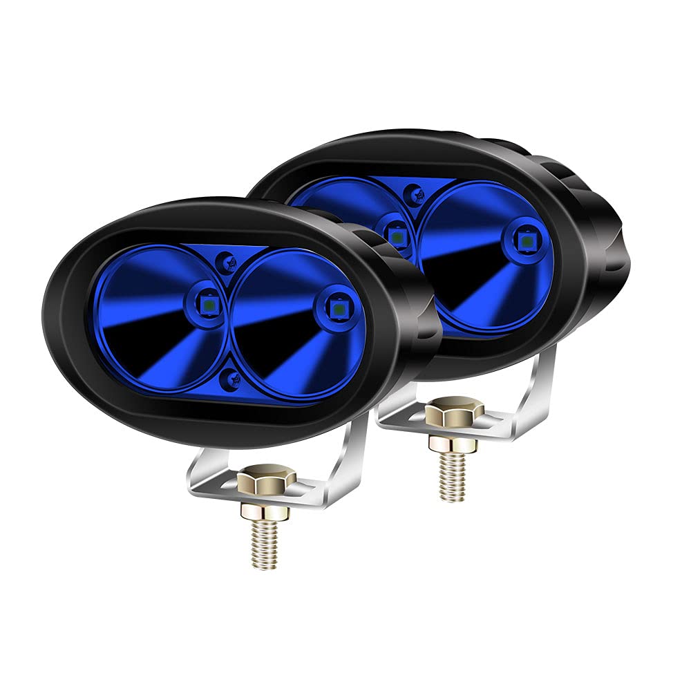 LED carretilla elevadora luz 20W azul luz de seguridad, 2PCS almacén luz de advertencia de seguridad motocicleta conducción niebla luz de trabajo 12-80V para coche todoterreno camión Tractor