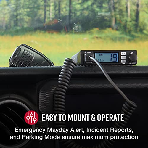 Cobra 19 Mini Recreational Cb Radio - Emergency Radio, Travel Essentials, Instant Channel 9, 4-Watt Output, Full 40 Channels, Time Out Timer #TOP4