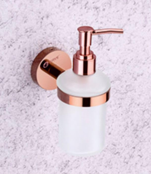 BathSoul Premium Liquid Soap Dispenser Stainless Steel 304 Heavy Grade Soap Dispenser for Bathroom Kitchen Office (Grace Rosegold 8011)