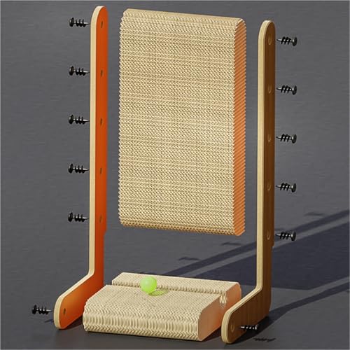 Planche à gratter pour chat compacte de 45cm avec jouet souris et base stable - 4