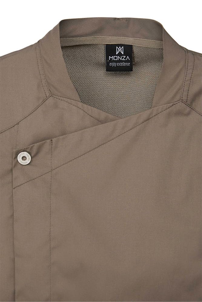 Chaqueta Hostelería Unisex De Manga Corta. Chaquetilla de Cocina Unisex con Manga Corta con Corchetes de diseño Growing Fit. Ropa Cocina/Cocinero/Cocinera/Chef. Ref: 4124