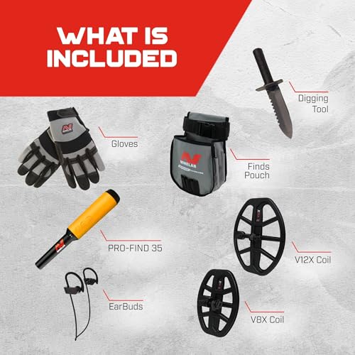 Image of MINELAB Vanquish 560 Pro Pack Bundle, Includes Metal Detector, Two Coils, Wireless Ear Buds, PRO-FIND 35 Pinpointer, Digging Tool, Finds Pouch, and Gloves