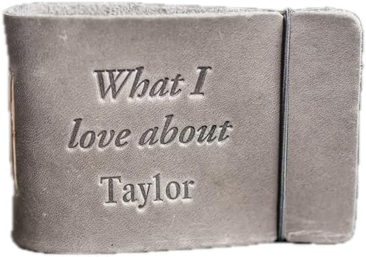 Ox & Pine Personalized What I Love About You Leather Book (Rustic Gray)